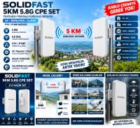 SOLIDFAST 5KM 5.8G(2000M) PTP/PTMP CPE SET (AP/REPEATER/CLIENT) HAZIR KURULUMA GEREK 2 Lİ SET NOKTADAN NOKTAYA AKTARICI